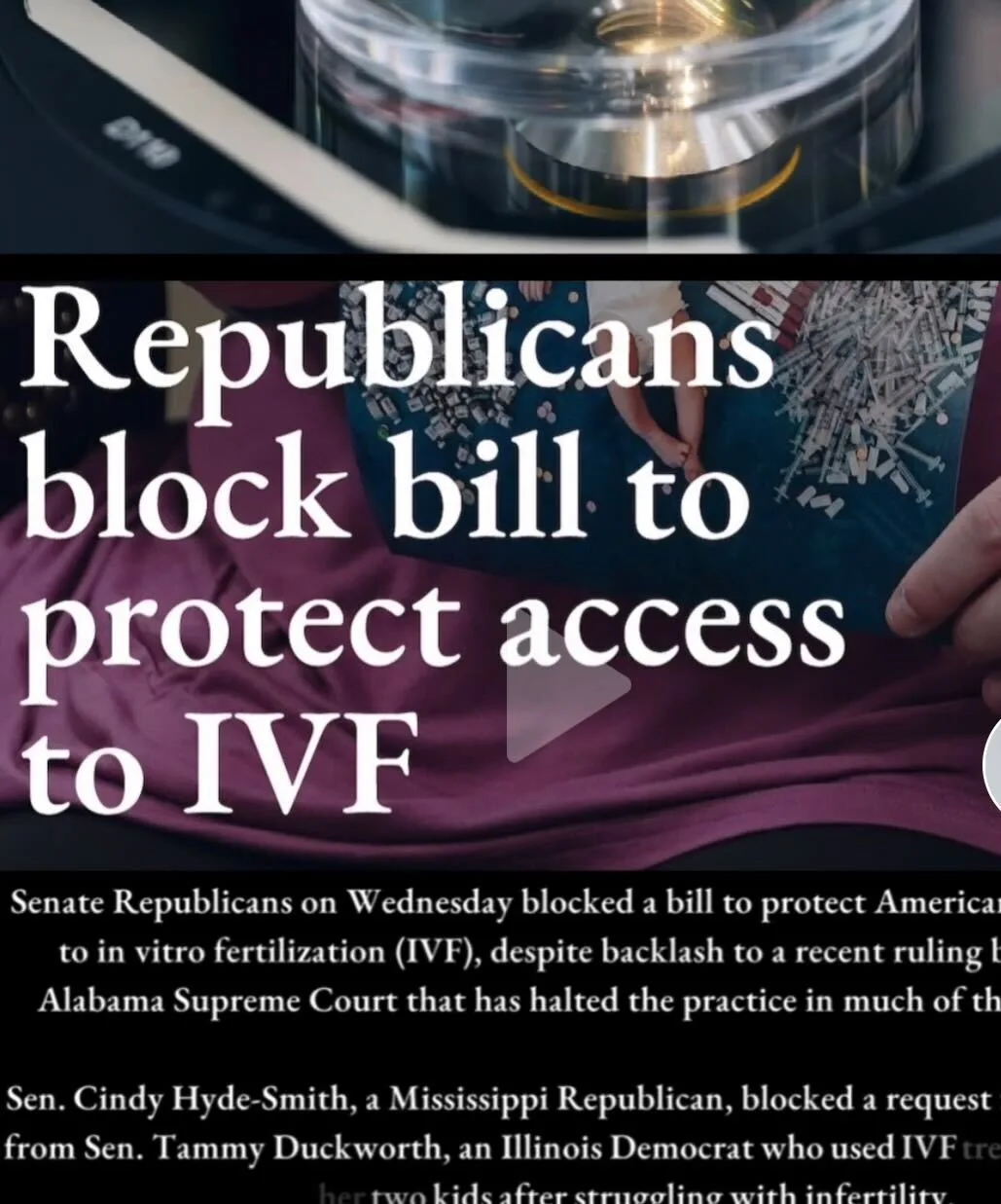 VIDEO: Republicans block bill to protect access to IVF