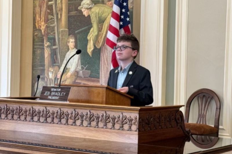 Andrew Flockton, who is a student at Milford Middle School became New Hampshire's Governor for a Day on Wednesday. (Courtesy Bill Flockton)