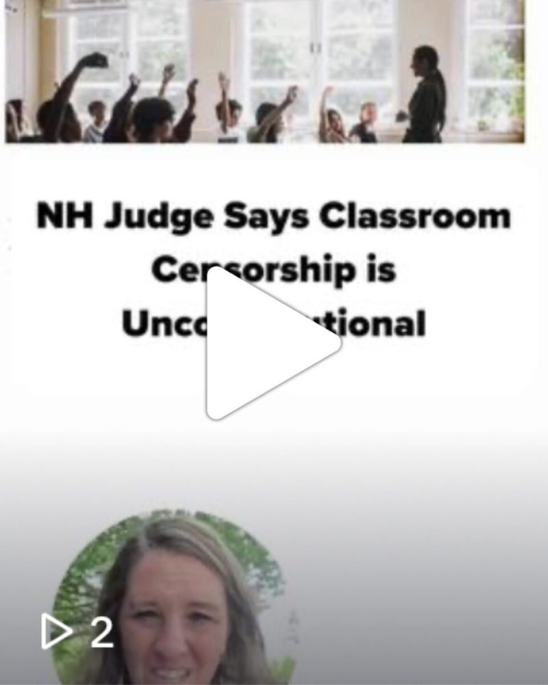 Granite Post Community Editor talking about Classroom censorship and a NH judge's reaction to it