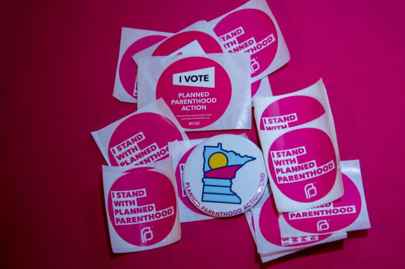 Planned Parenthood stickers. (via Getty Images)