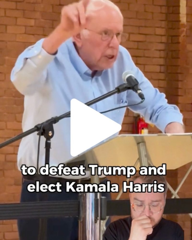 Bernie Sanders in NH saying we MUST elect Kamala Harris