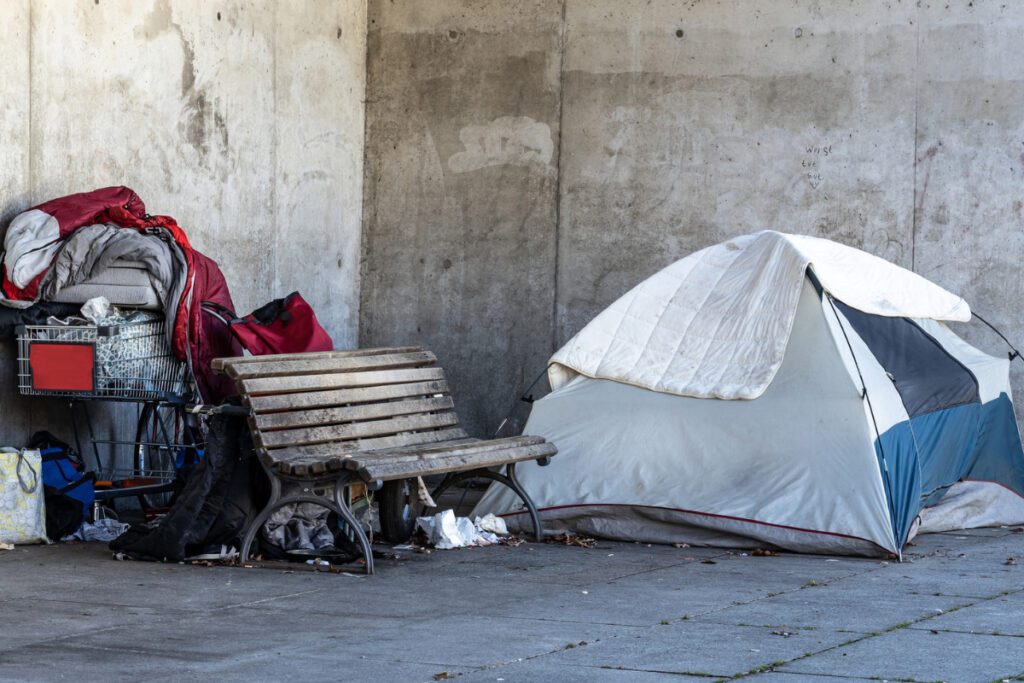 An encampment. (Via Getty Images)