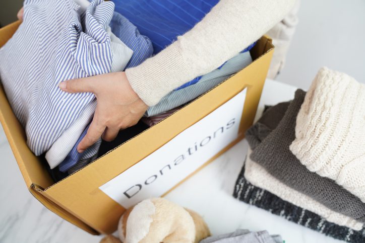 Box of clothes to be donated