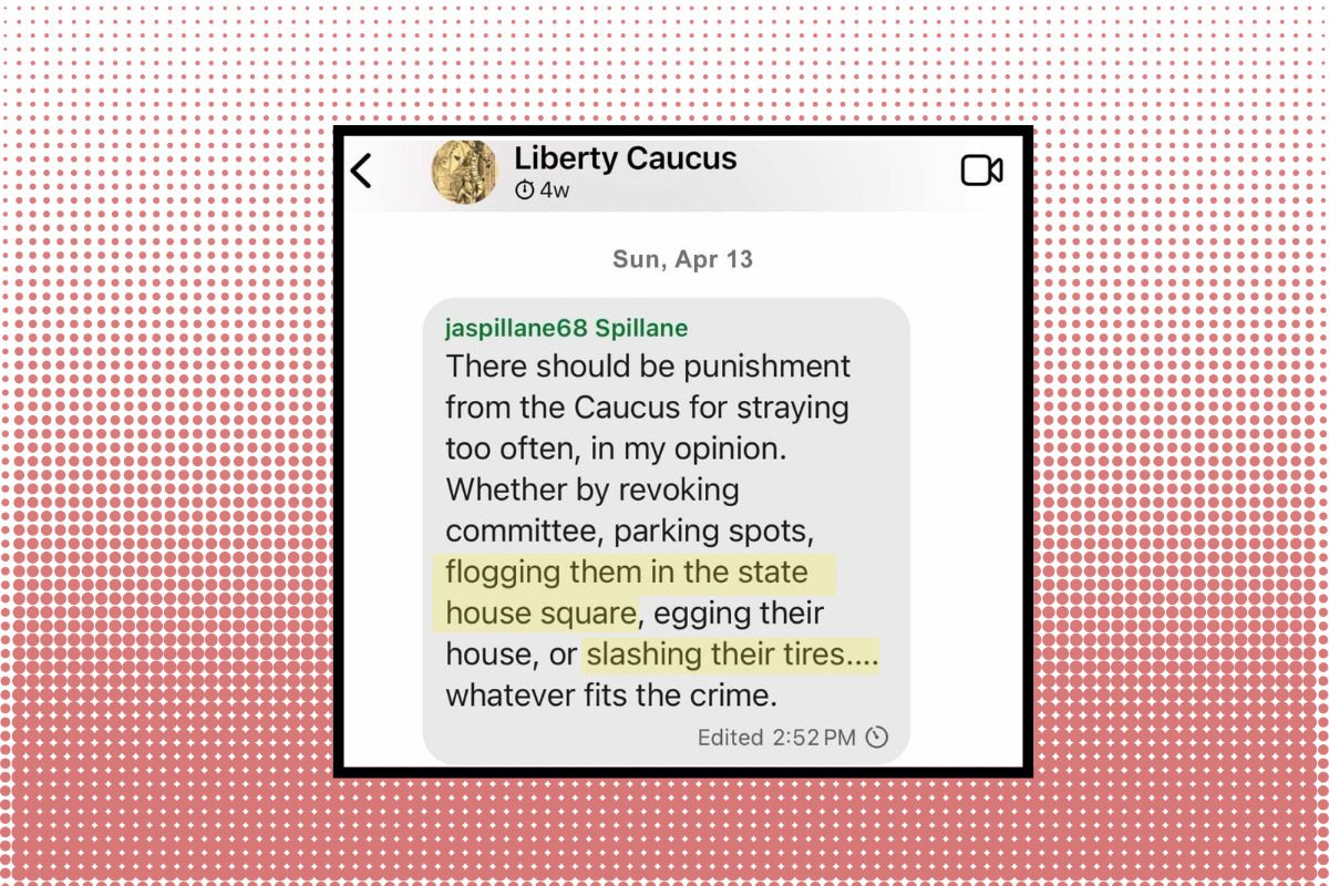 Leaked chats appear to show NH GOP lawmaker urging violence against dissenting Republicans Leaked chats appear to show NH GOP lawmaker urging violence against dissenting Republicans