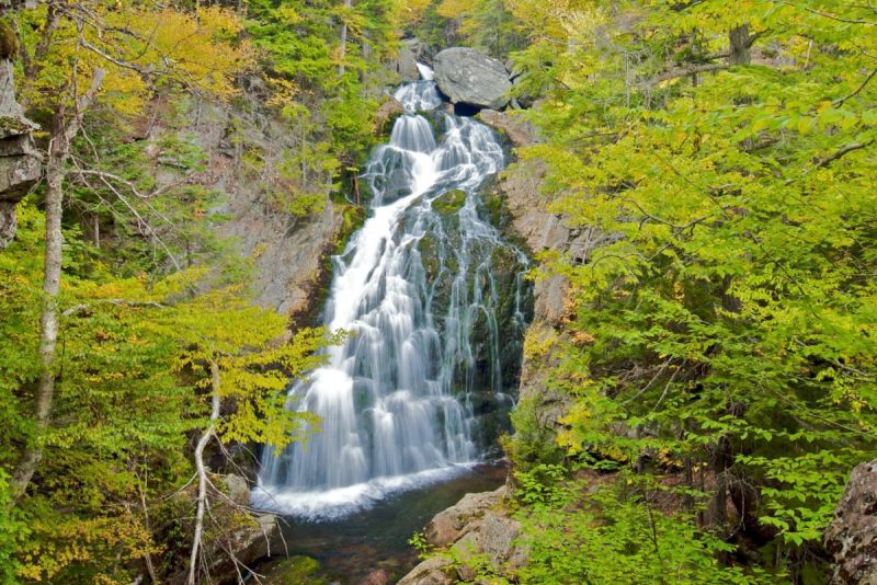 a waterfall in New Hampshire