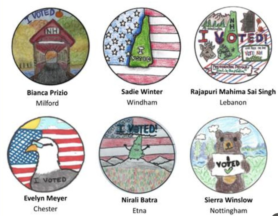 Six students win New Hampshire’s 2025 ‘I voted’ sticker contest. See the winning designs