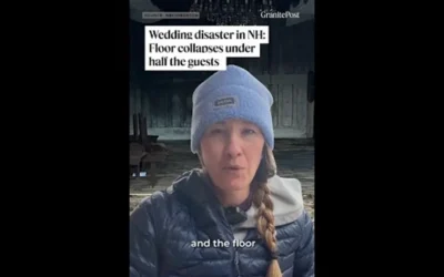 WATCH: Over the weekend, the floor collapsed at a wedding venue in Tamworth, New Hampshire.